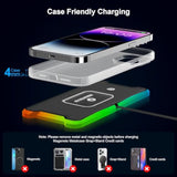 Wireless Car Charger Pad, 15W Rgb Wireless Charger For Car Type C Non Slip Charging Pad For Car Compatible With Airpods Iphone 16/15/14/13/12,Samsung Google (30Cm Cable)