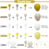 Mustard Yellow Balloon Garland Kit - Double Stuffed Sand White Yellow Pastel Balloon Arch For Birthday, Baby Shower, Gender Reveal, Boho Bee Party Decoration