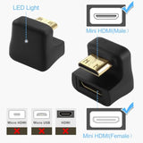 8K Mini Hdmi U Shape Angle Adapter Uhd2.1 Mini Hdmi Male To Mini Hdmi Female 1