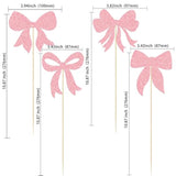 12Pcs Bow Centerpiece Sticks Birthday Bowknot Ribbons Coquette Table Flower Centerpieces Sticks Bow High Footed Party Decorations For Bridal Shower Birthday Wedding Party Supplies Pink