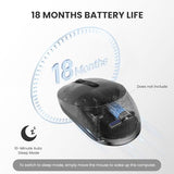 Bluetooth Wireless Mouse, Bluetooth 5.2 & 2.4G Usb-A Receiver, Compact & Portable, Silent Click, Ergonomic Symmetrical Design, 18-Month Battery, Adjustable Dpi, Wide Compatibility