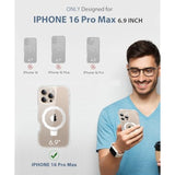 Compatible With Iphone 16 Pro Max Case, Built-In Screen Protector & Seamless Stand, With Camera Lens Protector, Strong Magnetic Clear Phone Case, Full Body Protective Cover For 6.9" (Clear)