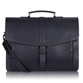 Men'S Leather Briefcase 15.6 Inch Laptop Computer Bag For Office/Business/Travel, Large Satchel Professional Leather Messenger Shoulder Bag, Black
