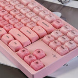 132 Keys Pbt Jelly Keycaps Moa Profile Sakura Pink Foundation Keycaps Comaptible With Wooting Keyboard 61/64/87/104/108 Cherry Mx Switches Mechanical Keyboards