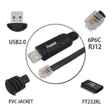 Apc Serial Cable 940-0144B Usb To Rj12 Console Cable For Apc Meter And Switch Pdu Ap78Xx,Ap79Xx,Ap86Xx,Ap88Xx,Ap89Xx(6Ft/1.8M)