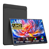 Portable Monitor Oled 4K 3840×2400, 14" Ultra Slim Travel Monitor, 400+ Nits |100% Dci-P3 | 1000000:1 Contrast, Hdmi Usb C External Monitors For Laptop Mabook Pc