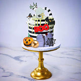 26PCS Halloween Cake Toppers Set Haunted House Ghost Bat Pumpkin Cupcake Decor