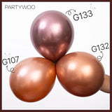50pcs Metallic Copper Balloons 12 Inch Chrome Balloons for Fall Baby Shower Party Decor