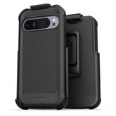 Belt Case For Google Pixel 10 Pro Xl (6.8") With Holster Clip (Falcon Shield) Ultra Protective Dual-Layer Cover With Tempered Glass Screen Protector (Black)