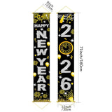 Upgraded, Ideal New Years Eve Party Supplies 2026, 300D Premium New Year Banner, Large 71X12In (With 2Pcs Golden Hanging Rod) (Classic Diamond Style Design) Hd Printing, Perfect For Nye Decorations