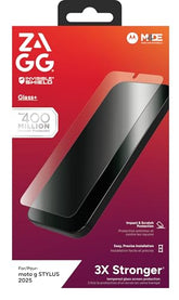 ZAGG Glass+ Motorola Moto g STYLUS 2026/ 2025 Screen Protector Extreme Impact & Shatter Protection, Scratch-Resistant, Smudge-Resistant, Fingerprint