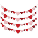 Valentine Decoration 4 Pack Felt Hanging Heart Banner Happy Valentines Garland Sign Pink Red Heart Banner Love Decor Wedding Engagement Proposal Anniversary Backdrop Party Supplies Diy Banner