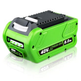 1 Pack 6000Mah Capacity 40V Replacement For Greenworks Battery Compatible With Greenworks 40 Volt Lithium Battery 29472 29462 G-Max Power Tools 29252 20202 22262 25312 25322