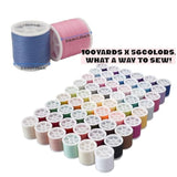 56 Spools Polyester Sewing Thread Kit, 100 Yards Each, 5600 Yards Total