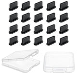 20pcs USB-C Silicone Dust Plugs with Case for iPhone 15/16 and Galaxy Pixel