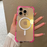 For Iphone 16 Pro Max Phone Case 6.9 Inch, Drop Protection Puffer Design, Compatible With Magsafe, Shockproof Soft Tpu & Hard Pc Pink