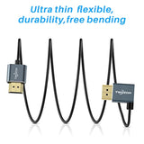 Flexible Hdmi To Hdmi Cable Left Angled 90° 1Ft, Ultra Thin And Slim Hdmi Cord