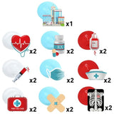 Nurse Graduation Party Swirl Decorations: Red and Blue Foil, 30pcs