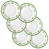 6 Pcs Christmas Dinner Plates Xmas Tree Melamine Dinnerware Green Plates Xmas Wreath Dishes Holiday Tableware For Dessert Salad Appetizer Birthday Party(Christmas Wreath,10 Inches)