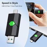 128Gb Usb C Flash Drive 1 Pack Dual Usb-C Thumb Drive 3.0 Push-Pull Usb A + Type C Memory Stick Photo Stick For Smartphone Tablet Laptop Iphone 17