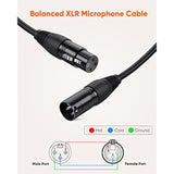 CableCreation XLR to XLR Cable 6FT, X LR Male to X LR Female Microphone Cable, Balanced 3 PIN Compatible with Shure SM Microphone, Behringer, Speaker Systems, Radio Station and More, Black