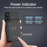 Slim 4700Mah Backup Portable Charger Phone Case For Samsung Galaxy S22 6.1" Fast Wireless Charging External Portable Charge Case Black