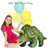 Triceratops Inflatable 43" Lx20 H, Ages 3+ Dinosaur Toy β Party Decoration, Pool Play, Yard Display, Jurassic Themed Photo Prop, Vbs, Forest Green, 1 Pc
