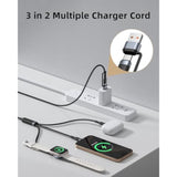 6Ft Iwatch Charger 3 In 2 Multi Charging Cable With Iwatch Charger Fast Charging For Iwatch Series 10/9/8/7/Se/6/5/4/3/2, Iphone And Iwatch Cable Cord For Iphone 16/15/14/13/12