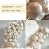 Pearl White Balloon Arch Kit with Double-Stuffed Balloons & Stickers