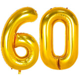 42" large gold number 60 foil balloon for birthday or anniversary party décor