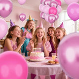 60Pcs Pink Metallic Balloons 12In Hot Pink Magenta Latex for Party Decor
