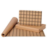 American Greetings Reversible Brown Wrapping Paper for All Occasions, Kraft Paper and Plaid (1 Jumbo Roll, 175 sq. ft.)