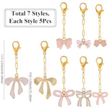 35Pcs 7 Styles Bow Keychains Party Favors Bowknot Key Chains For Women Pink Cute Bow Bag Charm Purse Accessories Gifts Supplies For Birthday Party Decorations Daily Use Handbag Backpack