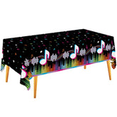 Music Party Disposable Tablecloth, Plastic Table Cover For Music Themed Birthday Party, 3 Pcs, 54”X108”