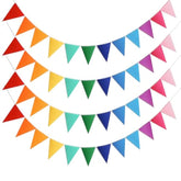 48pcs Rainbow Pennant Flags, 4 Strings Colorful Felt Banner Kit