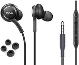 OEM Earbuds Stereo Headphones for Galaxy S10 S10e Plus Cable - Designed by AKG - with Microphone and Volume Buttons (Black) - 2 Pack