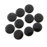 Buttons 2 Hole, 1 Inch, Resin, 10 Pieces, Black (Black)