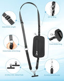 Clip and Go Strap for Phone with Wallet Crossbody, Adjustable Neck Lanyard, Detachable Wristlet Wallet with Zipper Phone Screen ID Window, 2x Tether