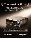 Eazze D1 Max Upgraded Google Tv Smart Projector 4K Supported, Ultra-Bright 1000 Ansi Lumens, Memc Tech, Fully Automatics, 20W Doiby Audio, Home Theater Movie Projector With Wifi And Bluetooth