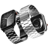 2-Pack Compatible For Apple Watch Band 49Mm 46Mm 45Mm 44Mm 42Mm, Rugged Stainless Steel Replacement Strap Metal Bands For Iwatch Ultra 2/1 Series 10/9/8/7/6/5/4/3/2/1/Se/Se2 Women Men (Black+Silver)
