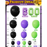 Halloween Balloon Arch Kit β Purple Green Black Balloons with Bat & Boo