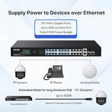 28 Port Gigabit Poe Switch, Network Switch With 24 Port Poe+@410W, 2*Gigabit Uplink & 2*Sfp, Plug & Play, One-Key Vlan/Priority/Extend Mode, Desktop/Rackmount/Wallmount, Sturdy Metal (Teg1128P)