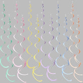 36PCS Pastel Felt Hanging Swirls, Macaron Color Ceiling Garland for Parties