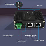Poe Injector - Industrial Gigabit Poe+ Injector,Ieee 802.3 Bt /802.3At/802.3Af Compliant,30W Hardened Poe Adapter With 12-48V Dc Input Din- Rail, Wall Mount