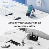 3 In 1 Foldable Wireless Charging Station Made Of Air-Pods Materials For Apple Devices Fast Charge For Iphone16 15 14 13 12 11 X/Iwatch/Airpods, Travel Charge For Magsafe Magnetic Stand