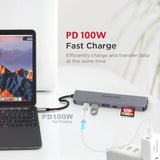 Usb C Hub Multiport Adapter 7-In-1 Usb C Docking Station With 4K Hdmi, 100W Po