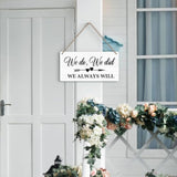 Rustic Wedding Sign We Do We Did We Always Will, Engagement Wedding Photo Props Sign, Weddings Decor Stuff Engagement Party Decorations 12X6 Inches (White)