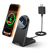 Magnetic Wireless Charger Stand 25W Fast Charging with 30W PD Adapter for iPhone 17/16/15/14/13/12, N52 Magnetic Alignment, 360° Adjustable Phone