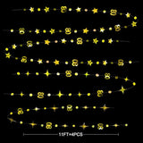 Gold 80th Birthday Decorations - Twinkle Star Garland & Banner for Anniversary Party
