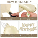 Silver 16" Happy Birthday Foil Balloon Banner – Party Decoration Supplies, Mylar Letters